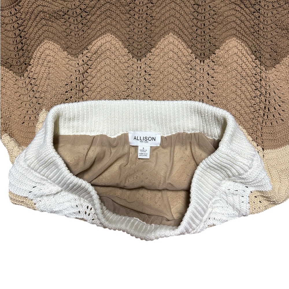 Allison New York Lined Crochet Mini Skirt In Chevron Knit Size S - Picture 3 of 4